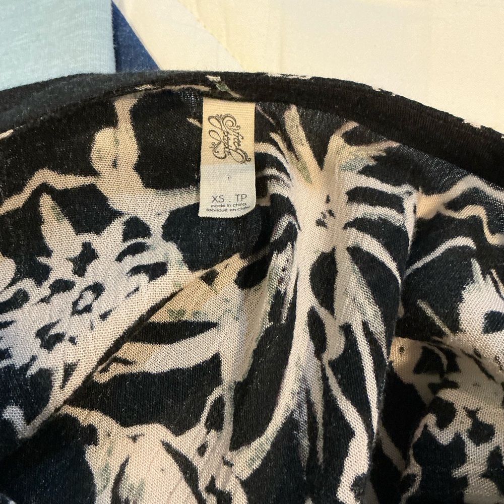 🌹 Free People Floral Black and White Mini Dress XS - Picture 6 of 6